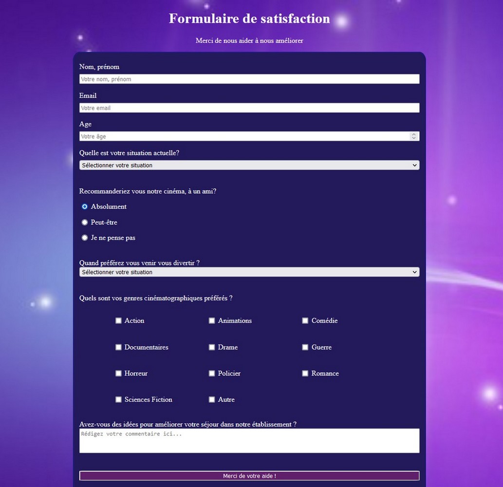 Projet de Formulaire